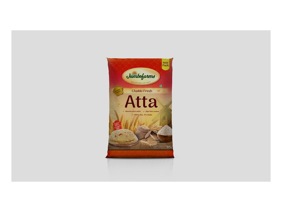 Atta 30 kg - front, side and reverse