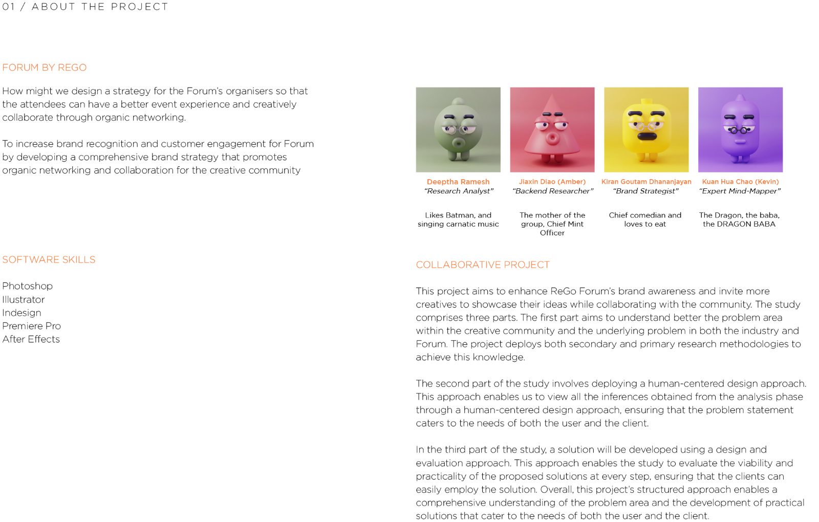About the project: brief, skills and audience personas