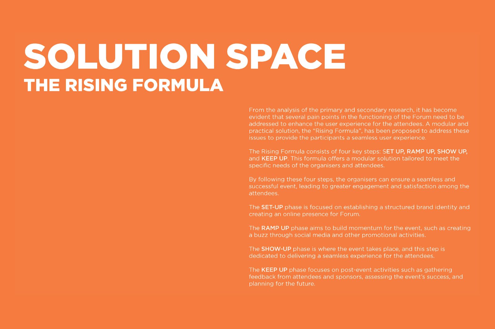Solution space: the Rising Formula