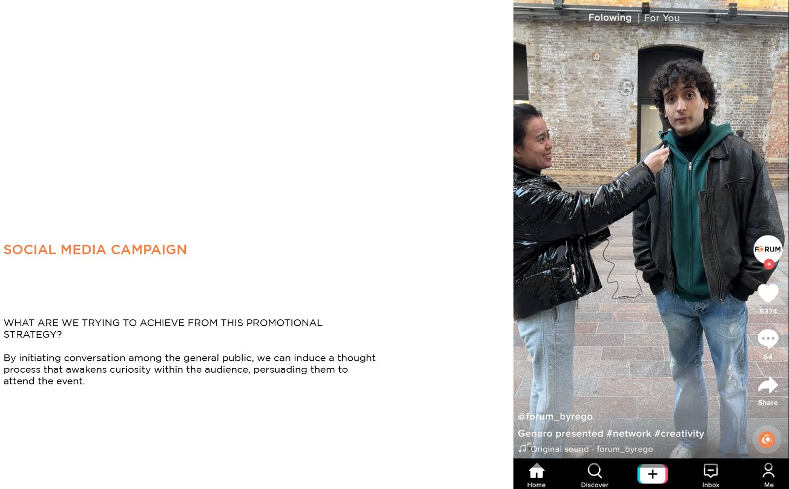 Social media campaign concept shot on the street