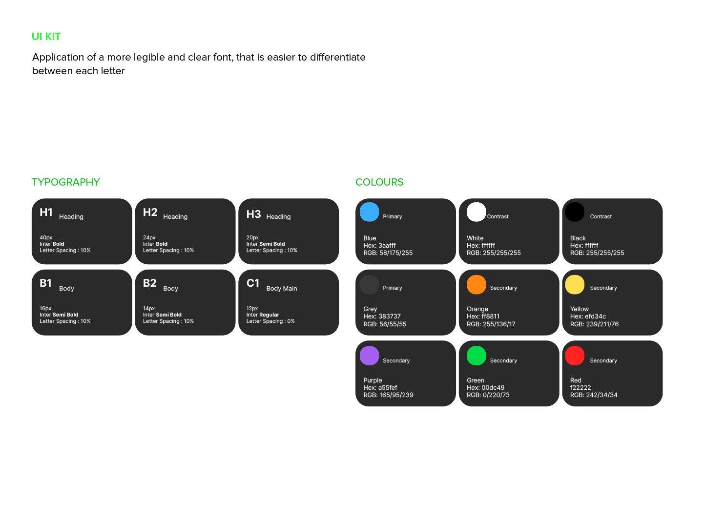 LearnARcade: UI kit - type and colour