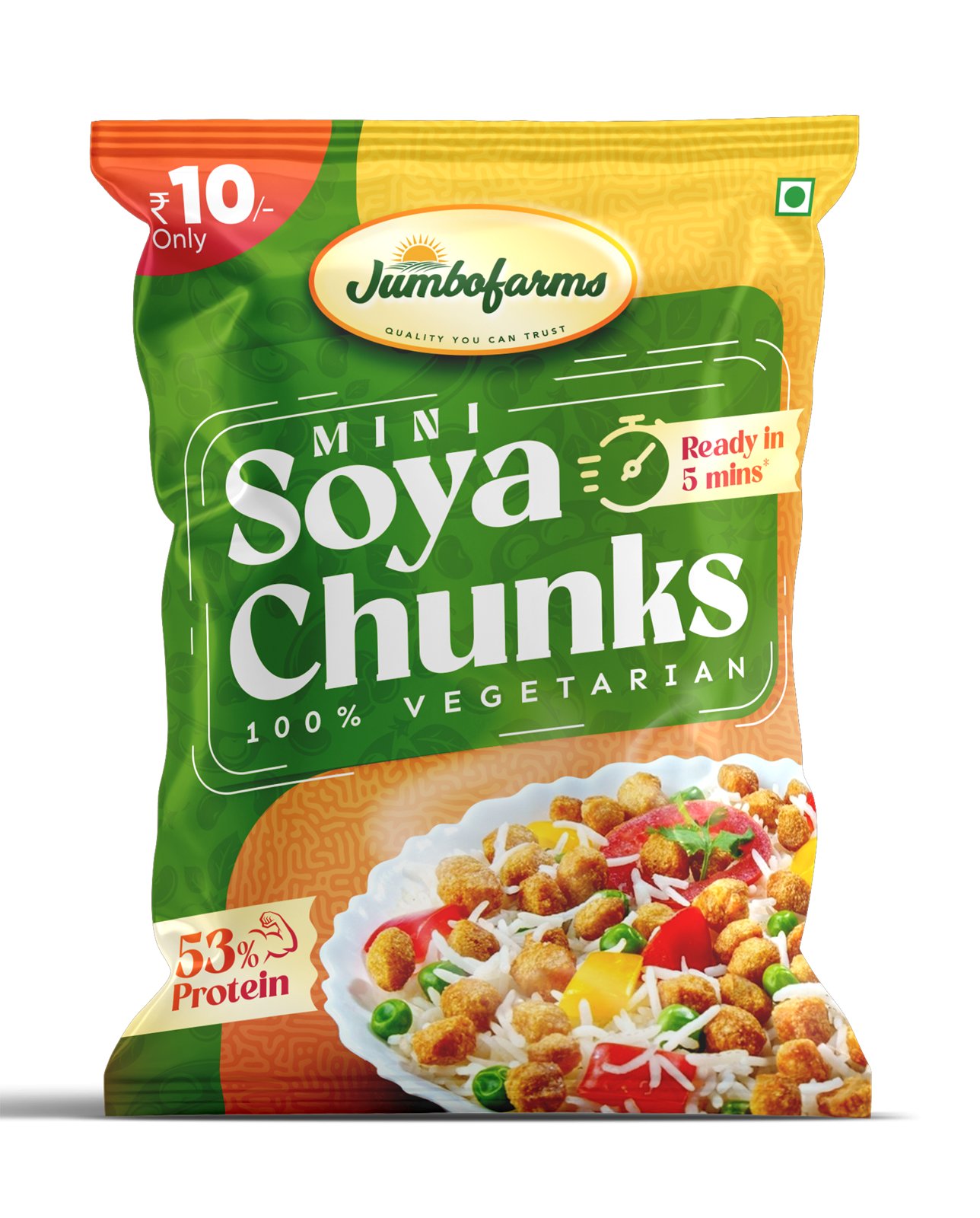 Mini ₹10 — green and orange