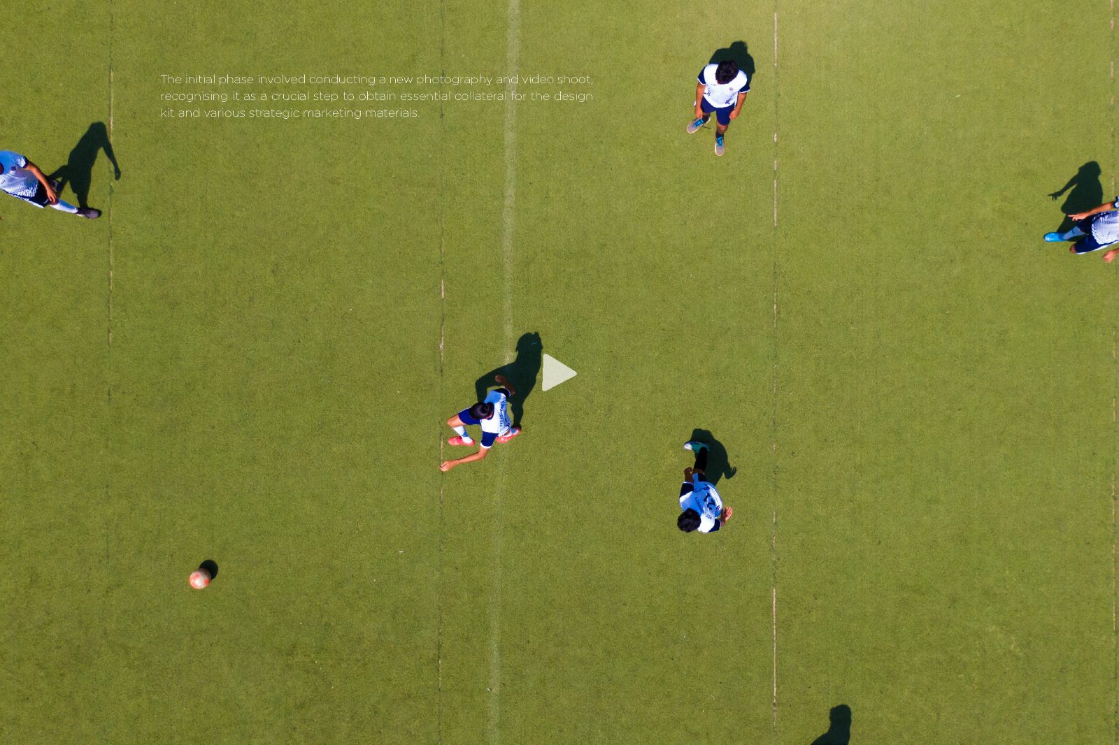 Aerial view of a football pitch in play