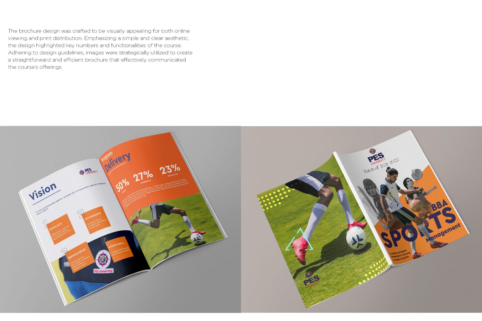 Inside spreads of the course brochure