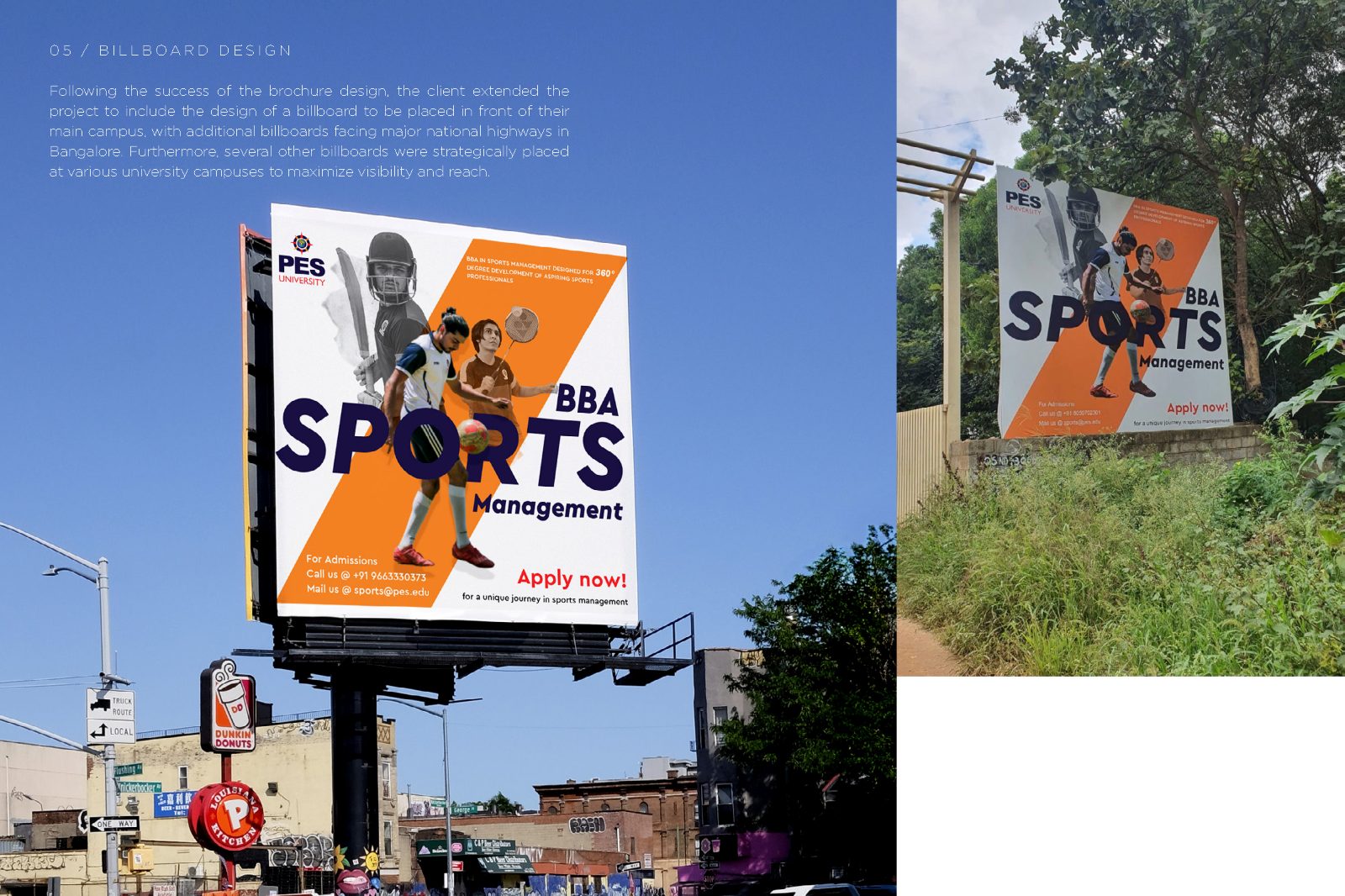 Billboards for the BBA Sports Management course