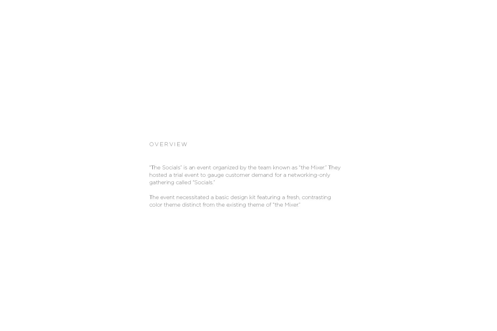 Overview of the Socials brief