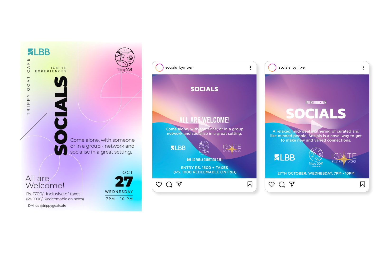 Campaign assets: LBB listing and Instagram posts for the event