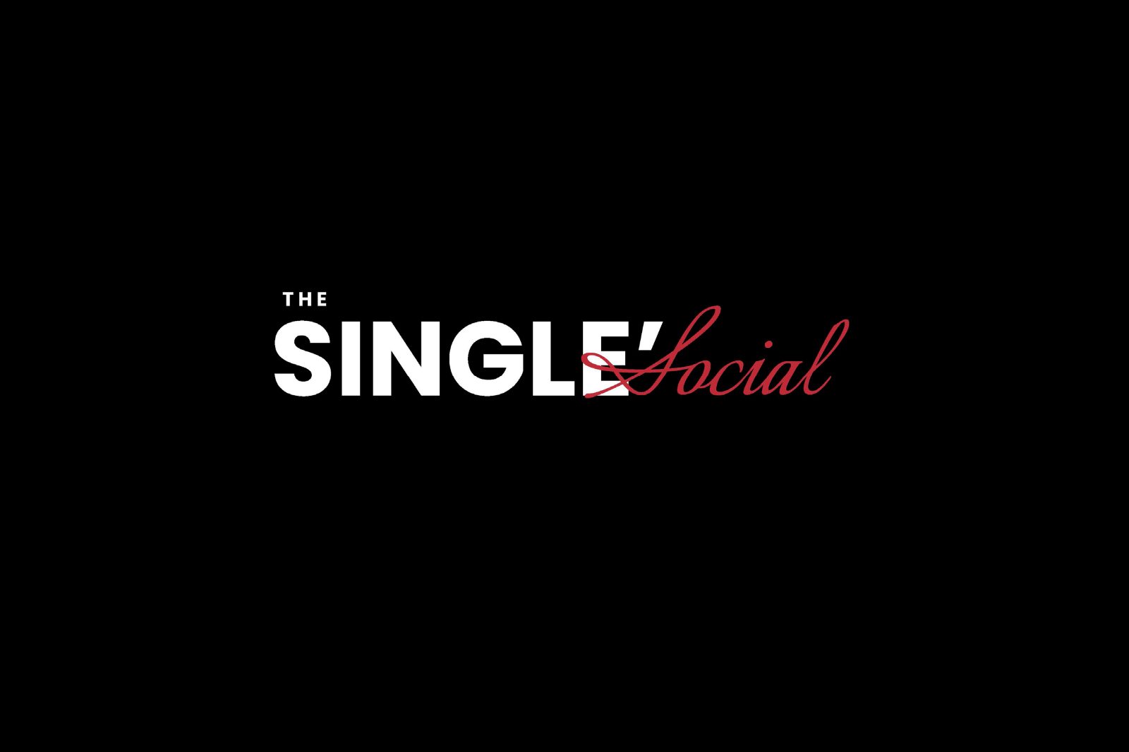 The Single's Social wordmark reversed on black