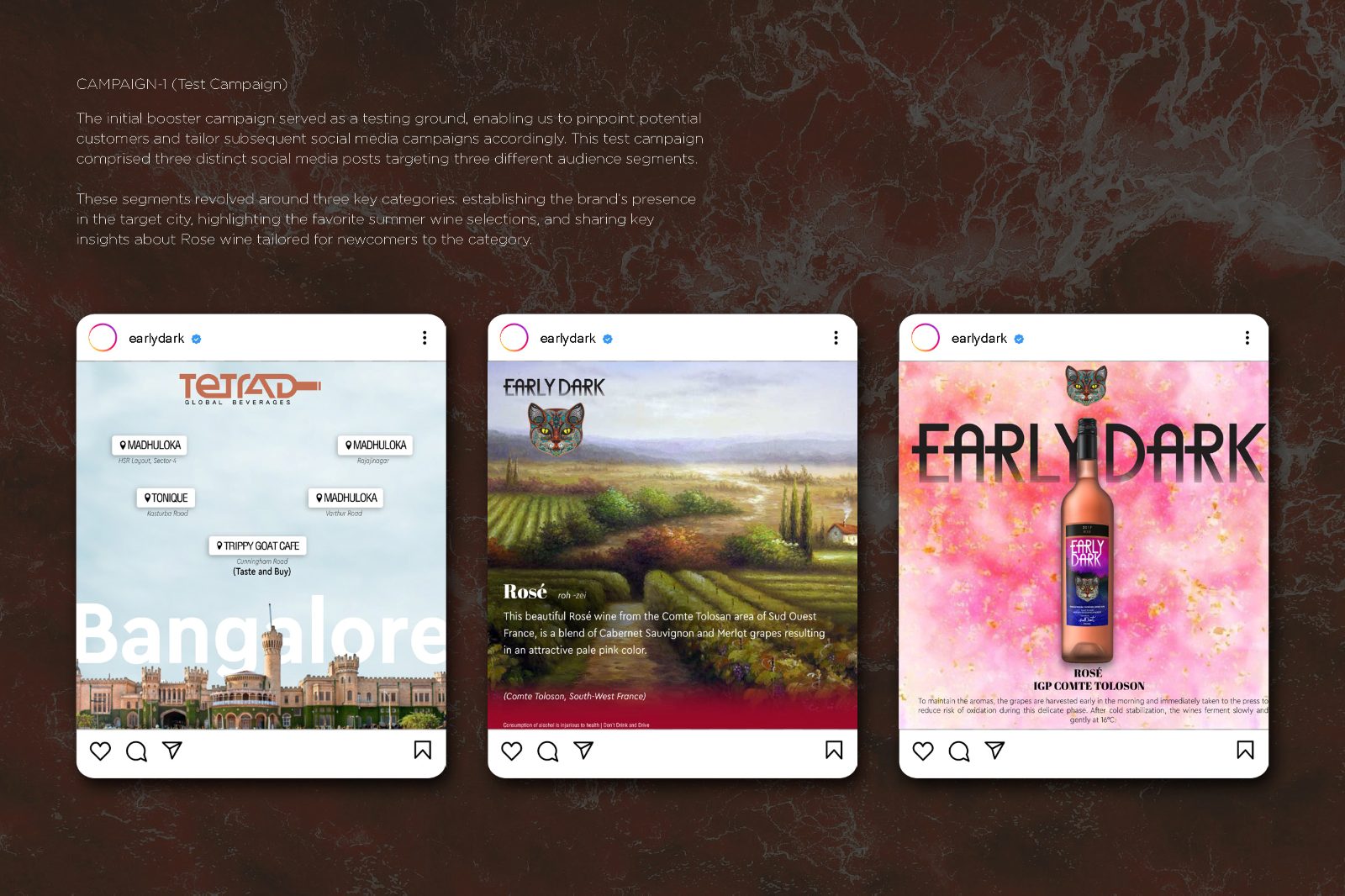 Instagram grid covering Bangalore, food, colour and tasting notes